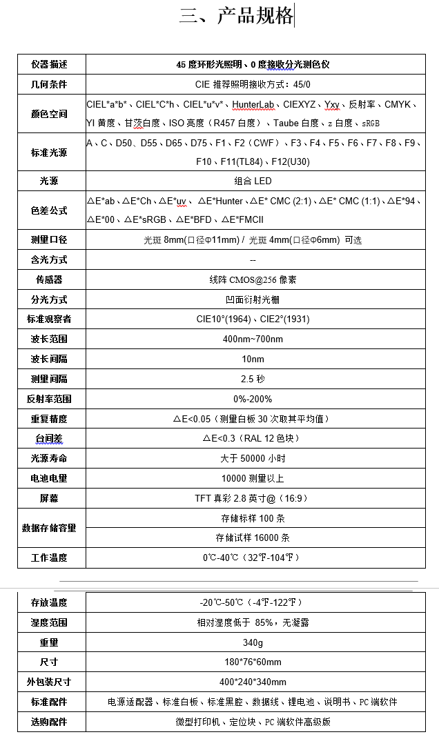 WS4500技术参数